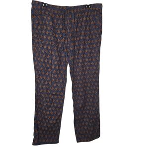 J. Crew Men's Mercantile Gingerbread Man Flannel Pajama Pants Navy Blue Size XL